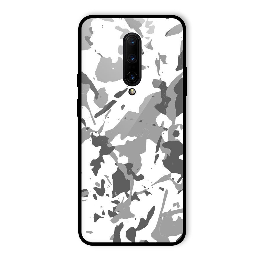 Grey Camouflage Army Glass Back Case for OnePlus 7 Pro