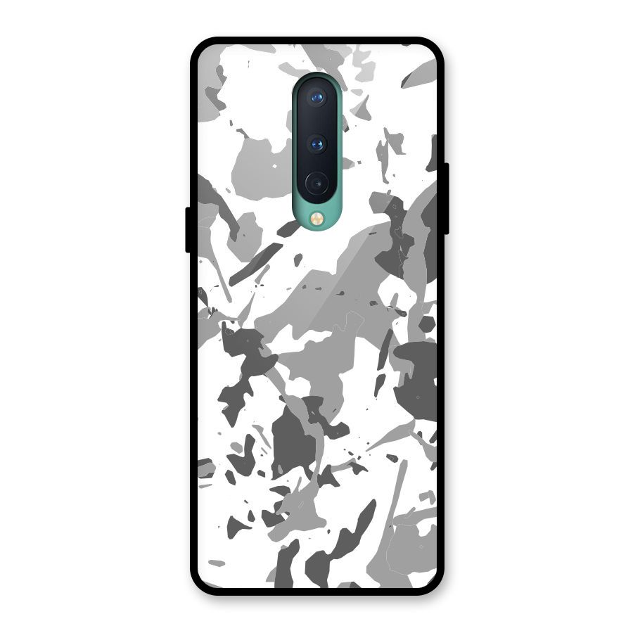 Grey Camouflage Army Glass Back Case for OnePlus 8