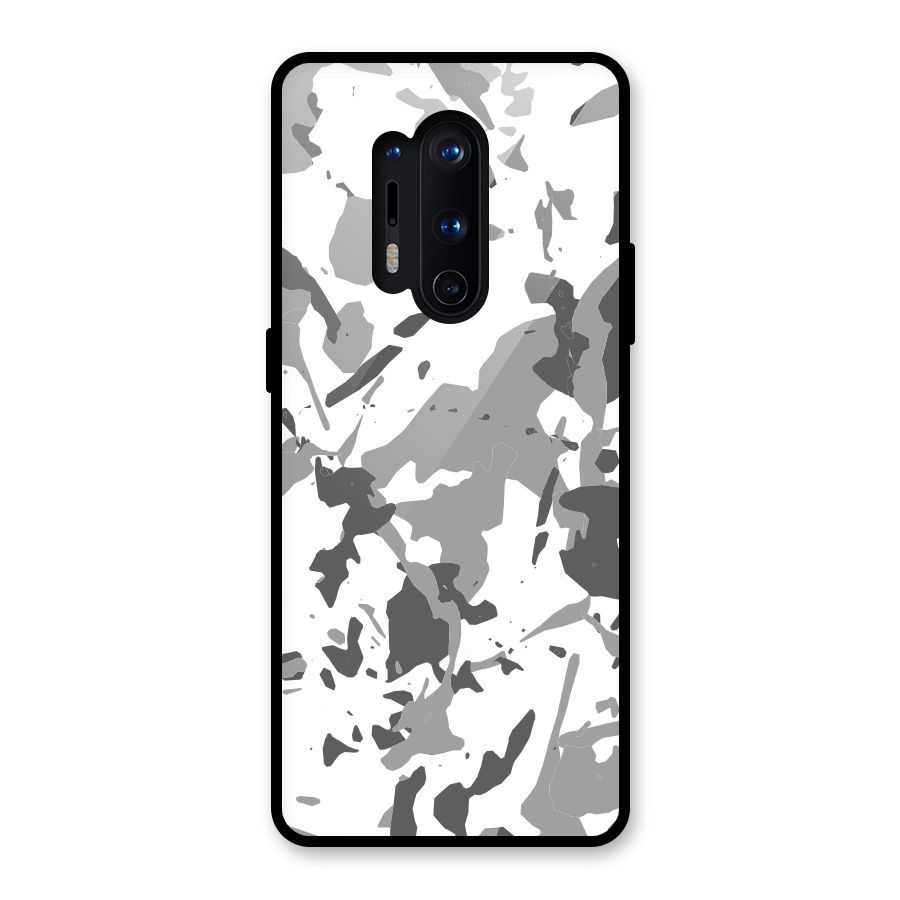 Grey Camouflage Army Glass Back Case for OnePlus 8 Pro