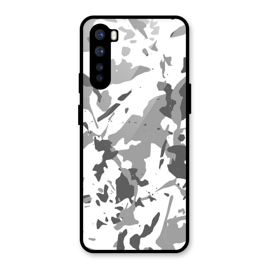 Grey Camouflage Army Glass Back Case for OnePlus Nord