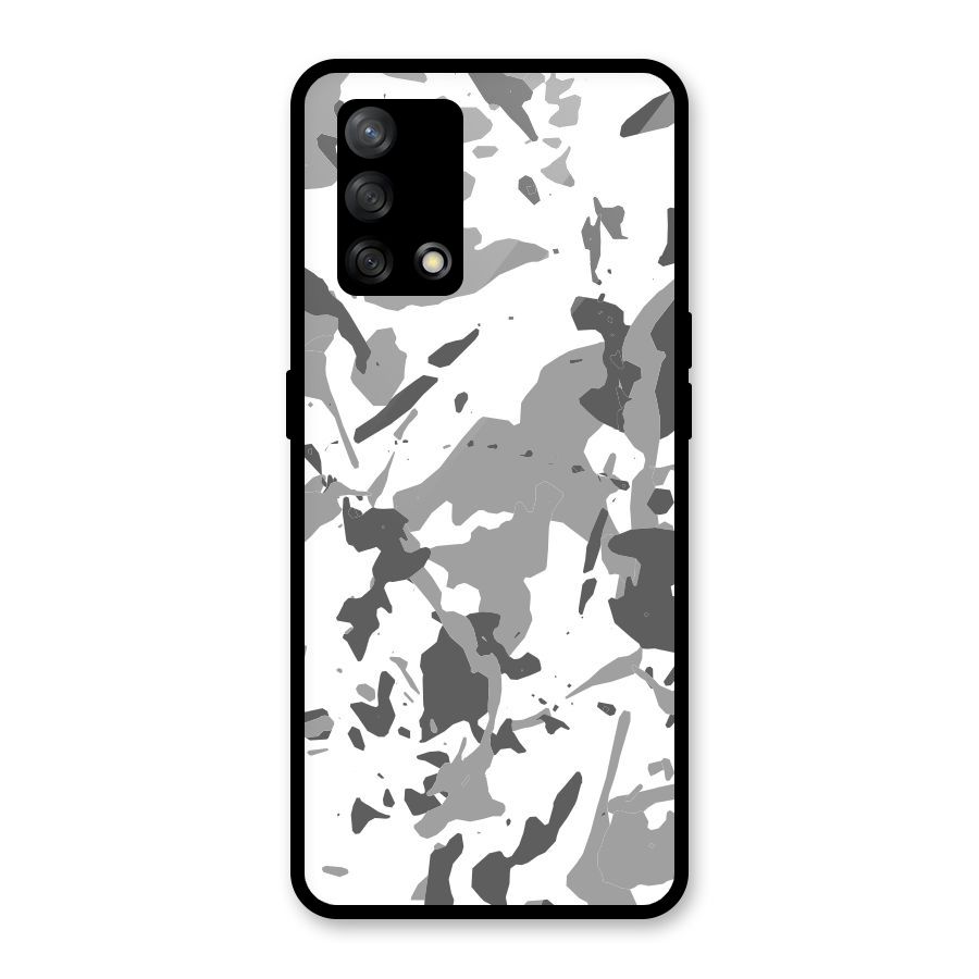 Grey Camouflage Army Glass Back Case for Oppo F19