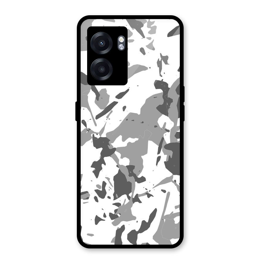 Grey Camouflage Army Glass Back Case for Oppo K10 (5G)