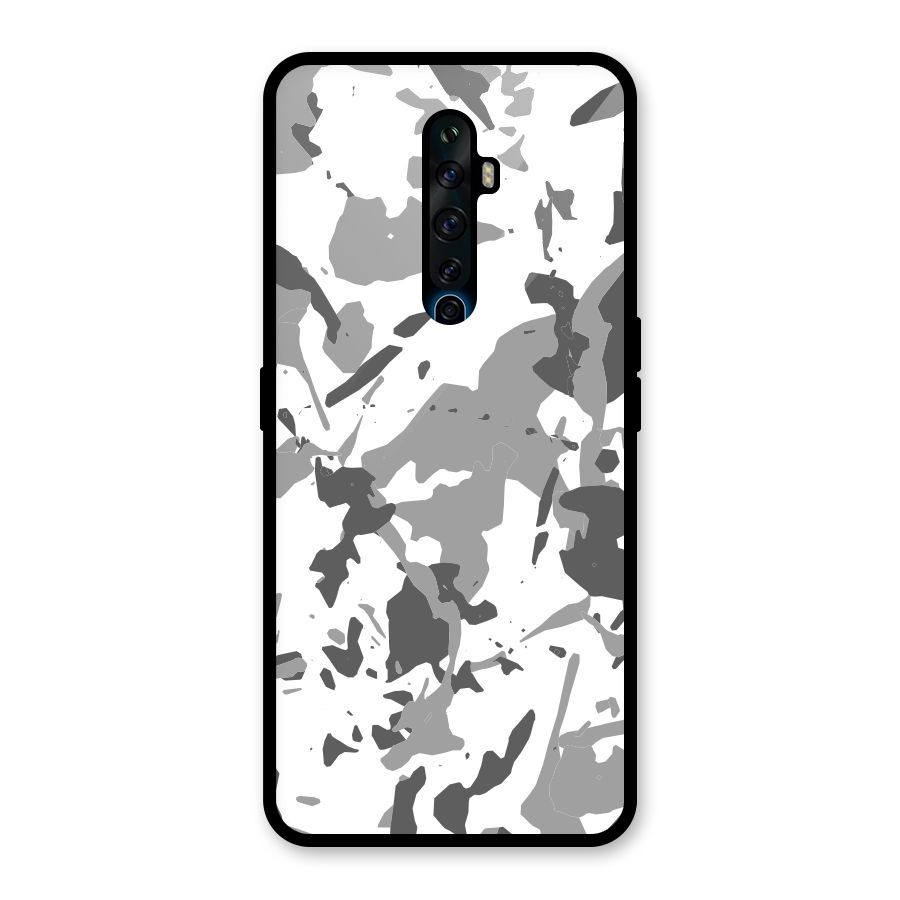Grey Camouflage Army Glass Back Case for Oppo Reno2 F
