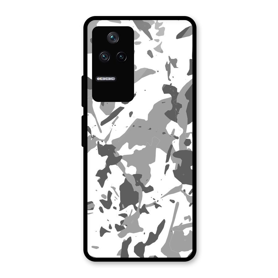 Grey Camouflage Army Glass Back Case for Poco F4 5G