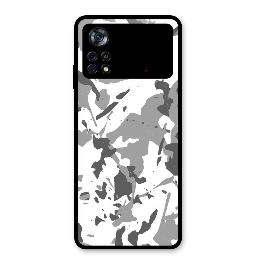 Grey Camouflage Army Glass Back Case for Poco X4 Pro 5G