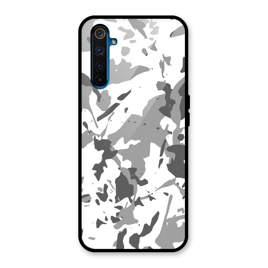 Grey Camouflage Army Glass Back Case for Realme 6 Pro
