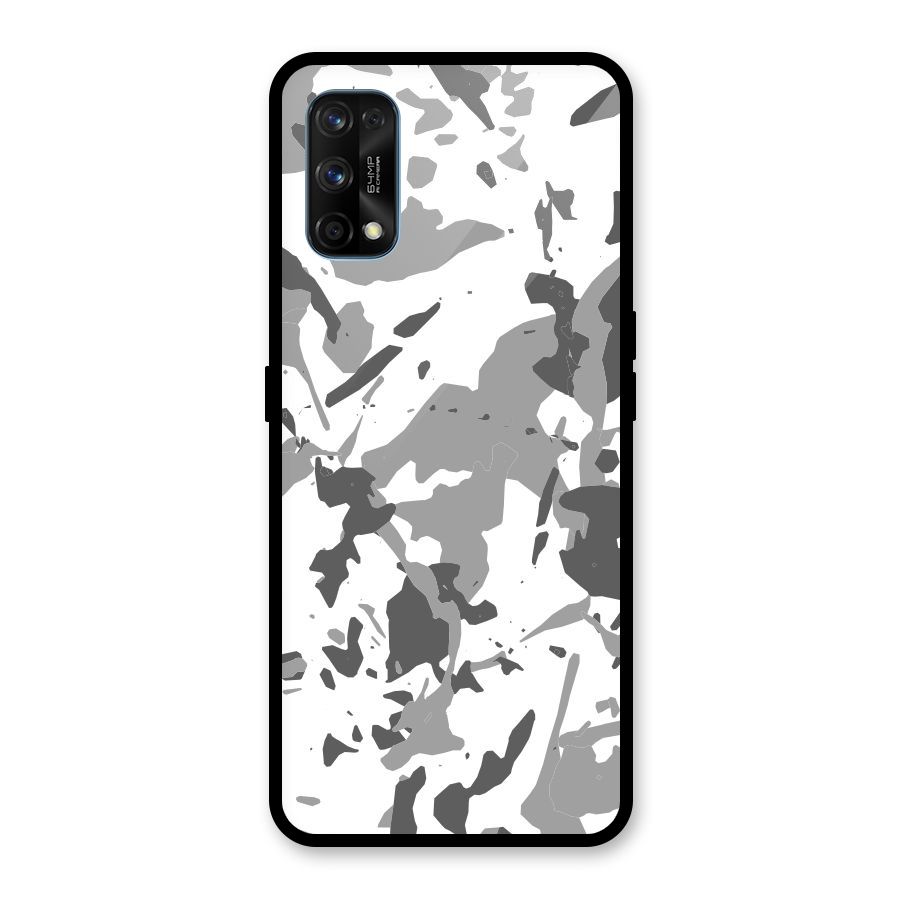 Grey Camouflage Army Glass Back Case for Realme 7 Pro