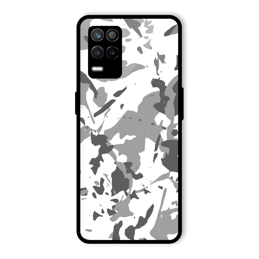 Grey Camouflage Army Glass Back Case for Realme 9 5G