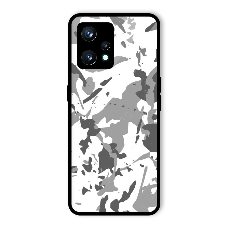 Grey Camouflage Army Glass Back Case for Realme 9 Pro Plus 5G