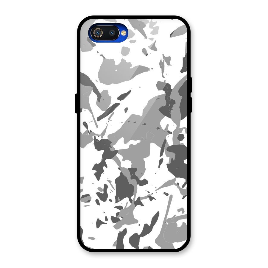 Grey Camouflage Army Glass Back Case for Realme C2