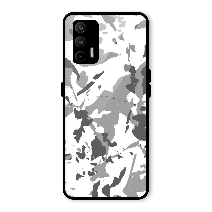 Grey Camouflage Army Glass Back Case for Realme GT 5G