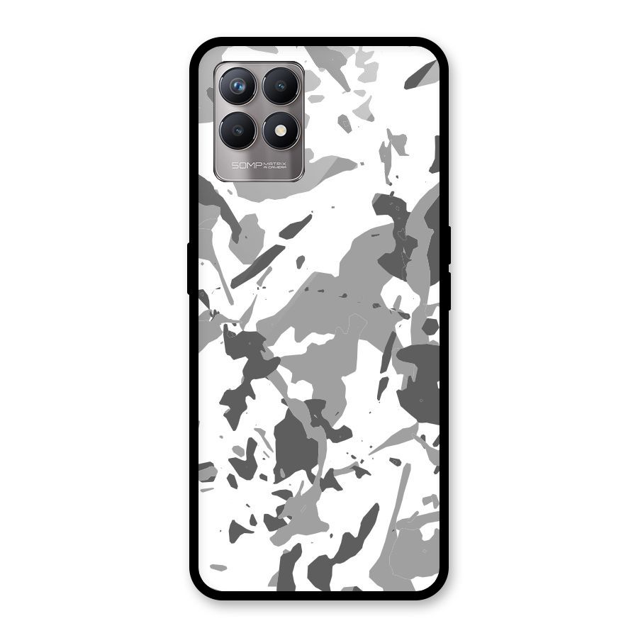 Grey Camouflage Army Glass Back Case for Realme Narzo 50