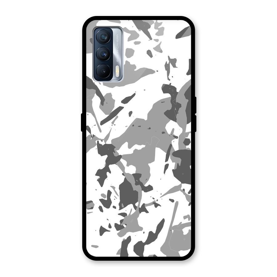 Grey Camouflage Army Glass Back Case for Realme X7