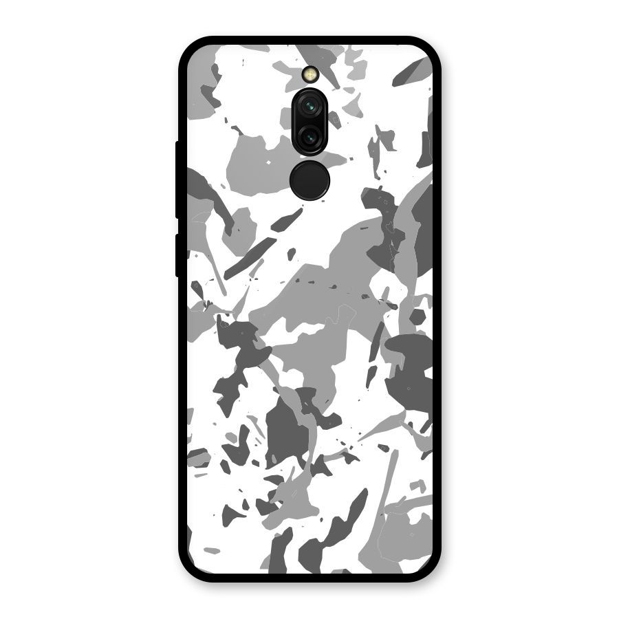 Grey Camouflage Army Glass Back Case for Redmi 8