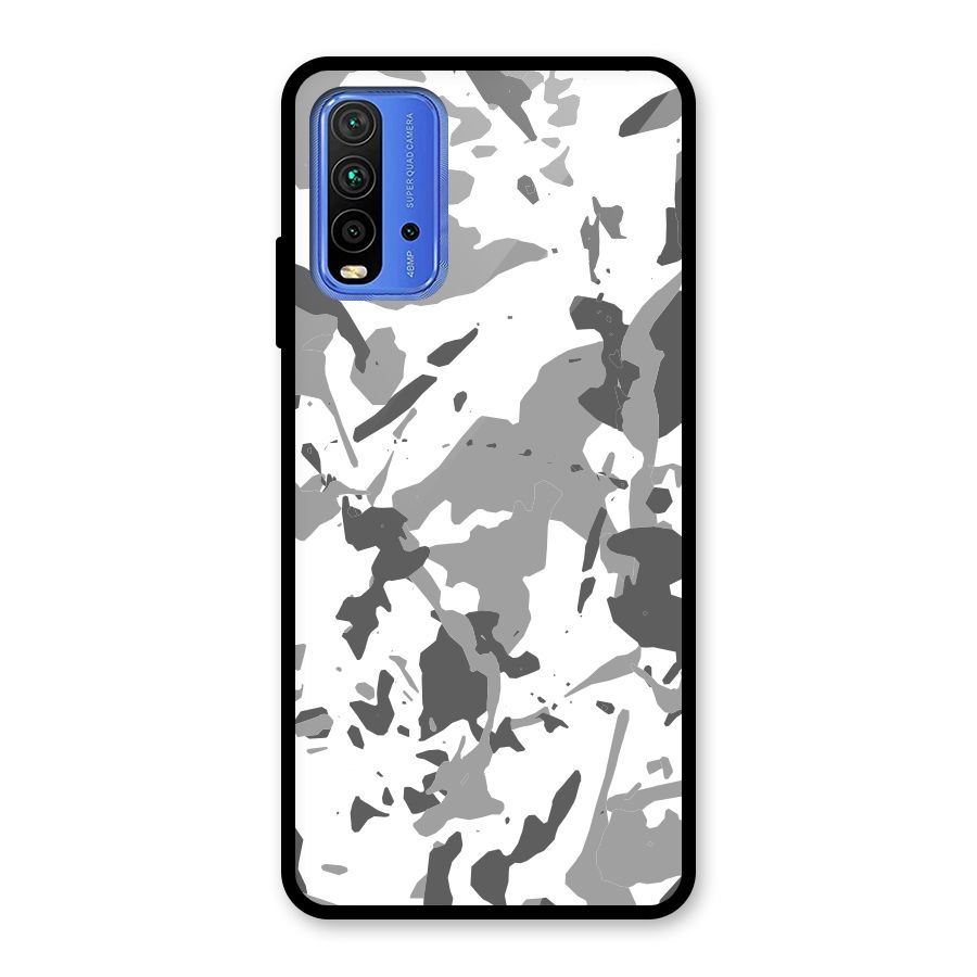 Grey Camouflage Army Glass Back Case for Redmi 9 Power