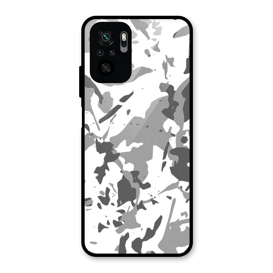 Grey Camouflage Army Glass Back Case for Redmi Note 10S