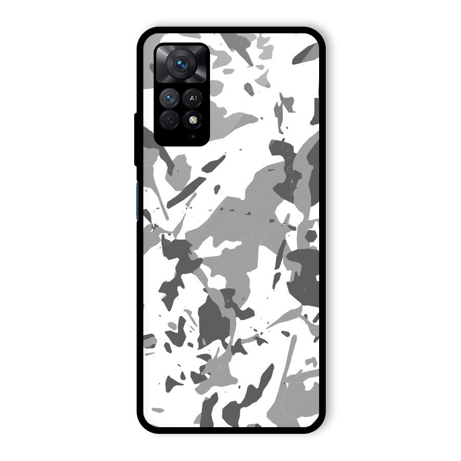Grey Camouflage Army Glass Back Case for Redmi Note 11 Pro