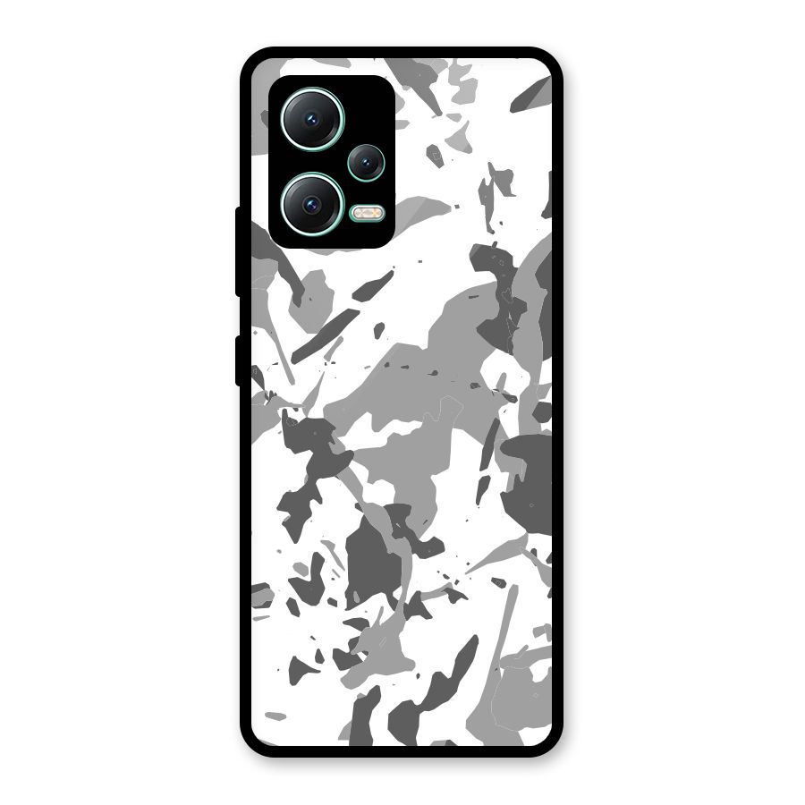Grey Camouflage Army Glass Back Case for Redmi Note 12 5G