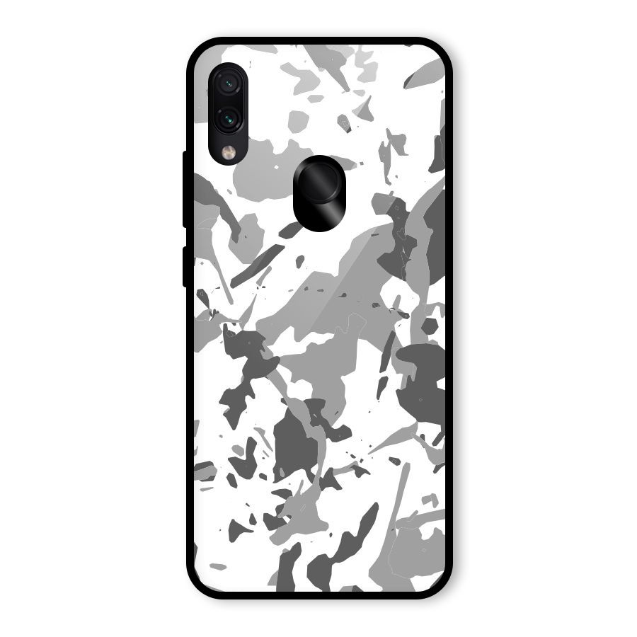Grey Camouflage Army Glass Back Case for Redmi Note 7S