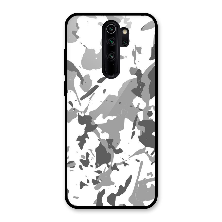Grey Camouflage Army Glass Back Case for Redmi Note 8 Pro