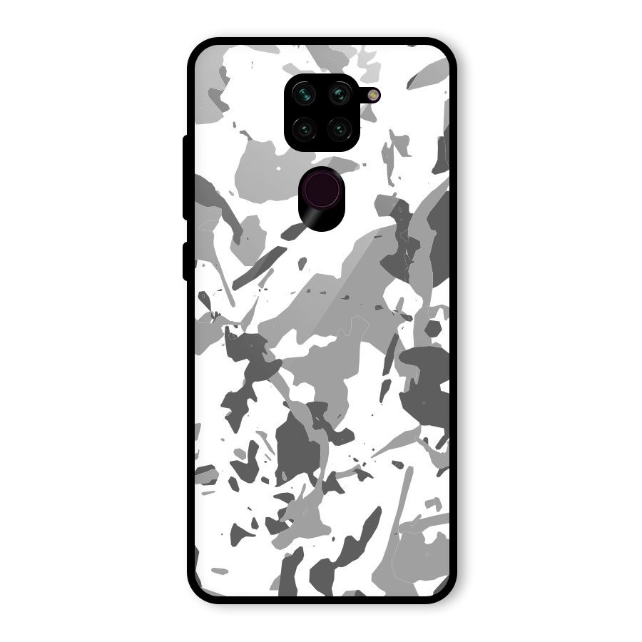 Grey Camouflage Army Glass Back Case for Redmi Note 9