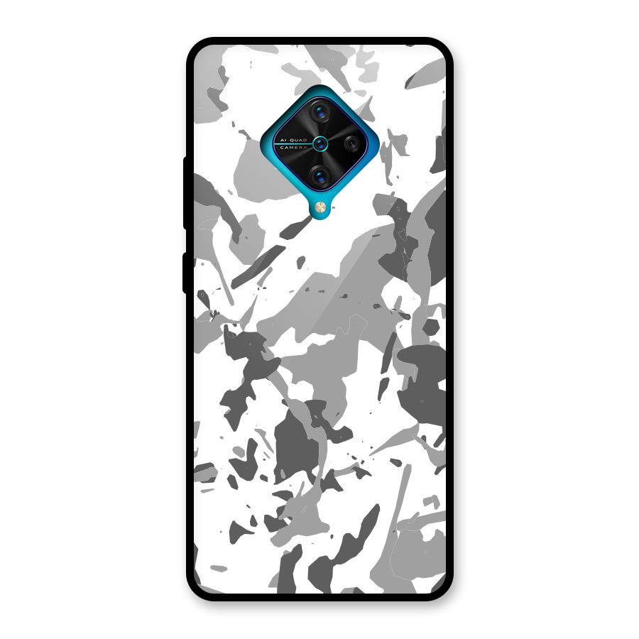 Grey Camouflage Army Glass Back Case for Vivo S1 Pro