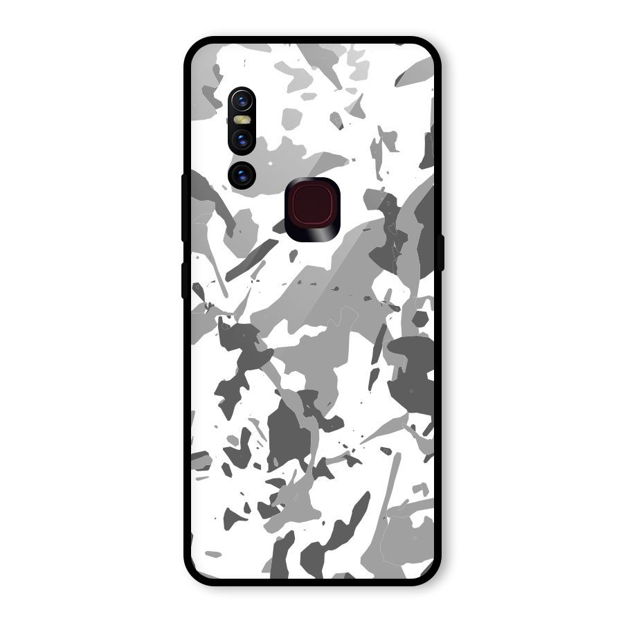 Grey Camouflage Army Glass Back Case for Vivo V15
