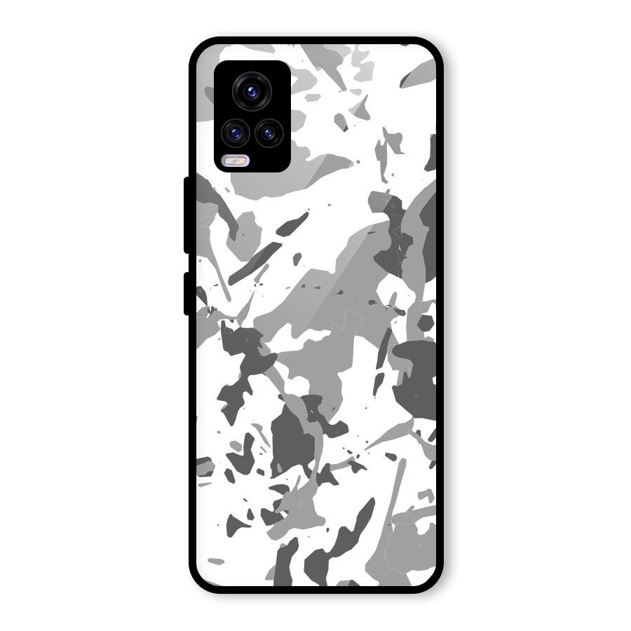 Grey Camouflage Army Glass Back Case for Vivo V20