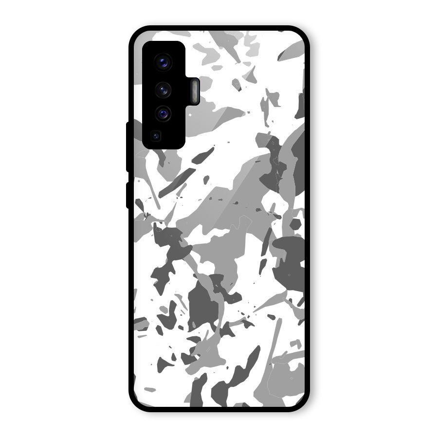 Grey Camouflage Army Glass Back Case for Vivo X50