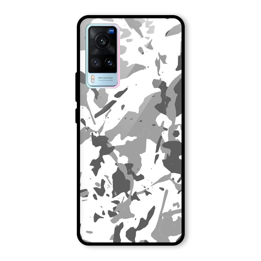 Grey Camouflage Army Glass Back Case for Vivo X60