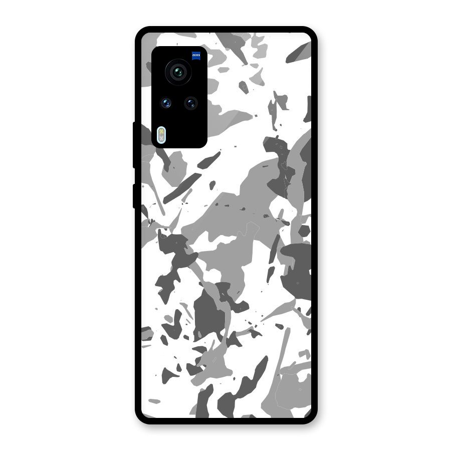 Grey Camouflage Army Glass Back Case for Vivo X60 Pro