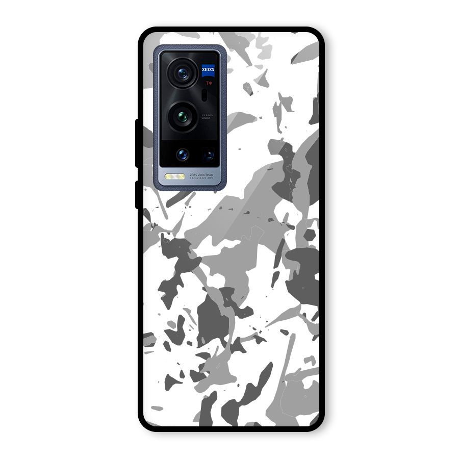 Grey Camouflage Army Glass Back Case for Vivo X60 Pro Plus