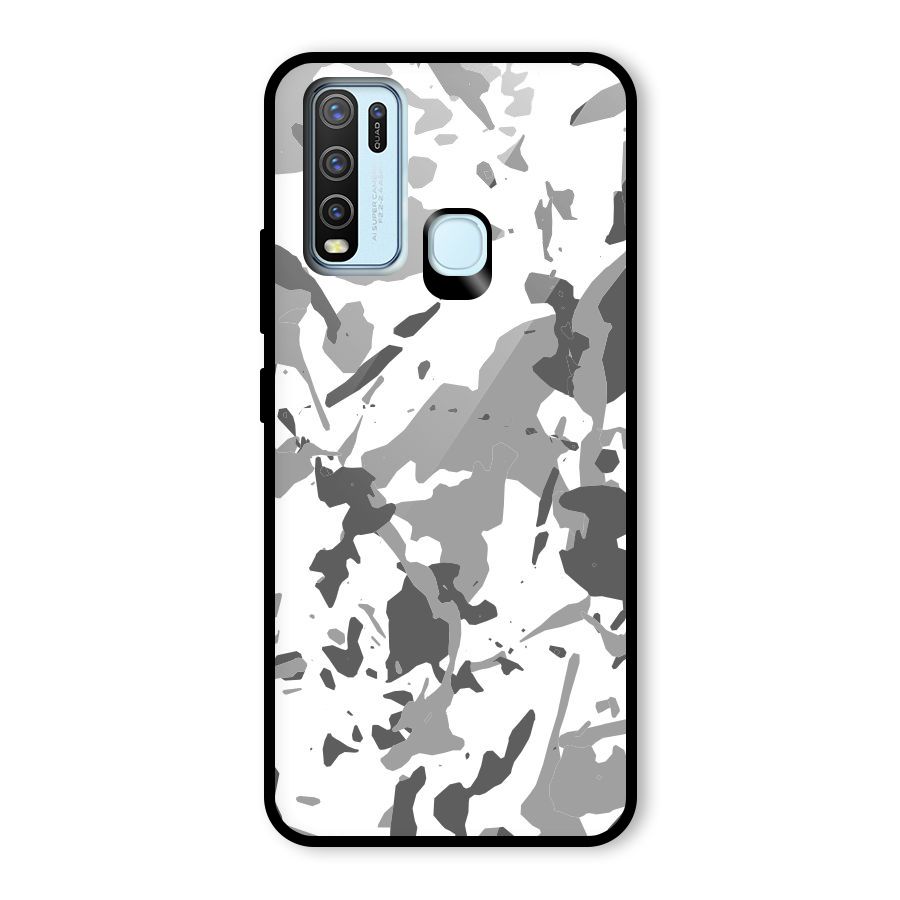 Grey Camouflage Army Glass Back Case for Vivo Y50