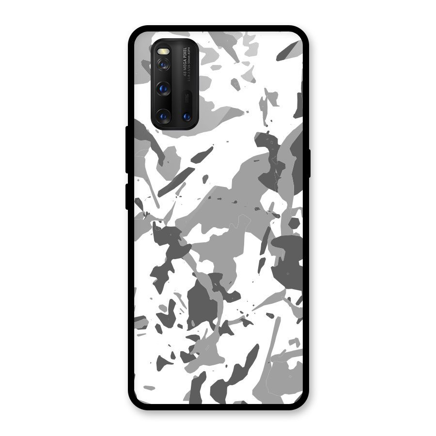 Grey Camouflage Army Glass Back Case for Vivo iQOO 3