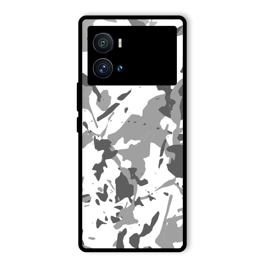 Grey Camouflage Army Glass Back Case for Vivo iQOO 9 Pro