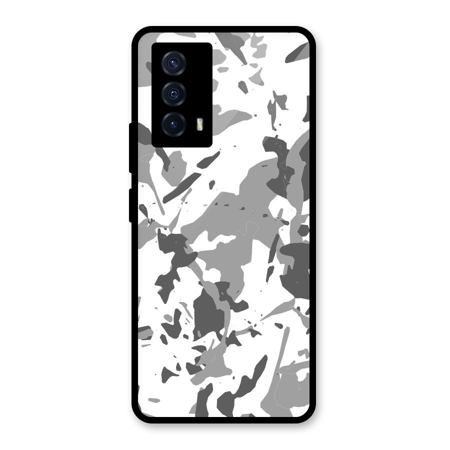 Grey Camouflage Army Glass Back Case for Vivo iQOO Z5