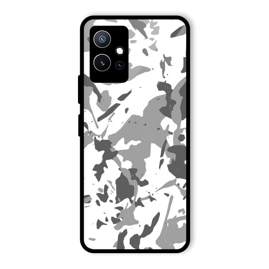 Grey Camouflage Army Glass Back Case for Vivo iQOO Z6