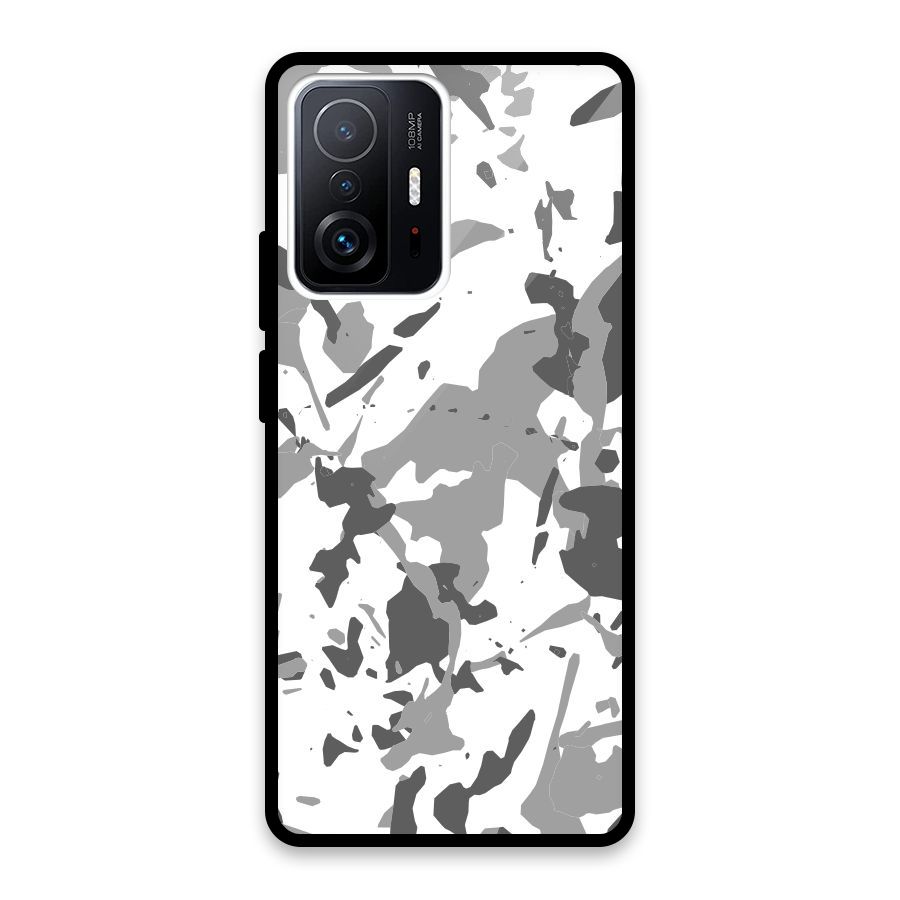 Grey Camouflage Army Glass Back Case for Xiaomi 11T Pro