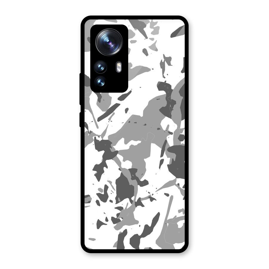 Grey Camouflage Army Glass Back Case for Xiaomi 12 Pro