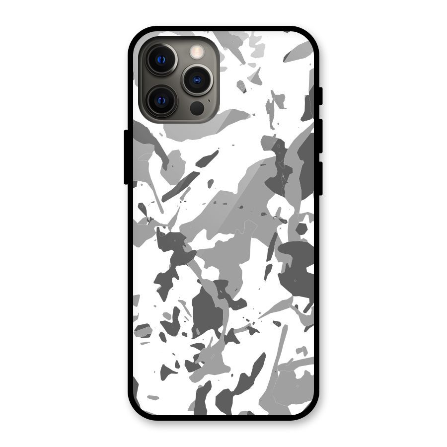 Grey Camouflage Army Glass Back Case for iPhone 12 Pro Max
