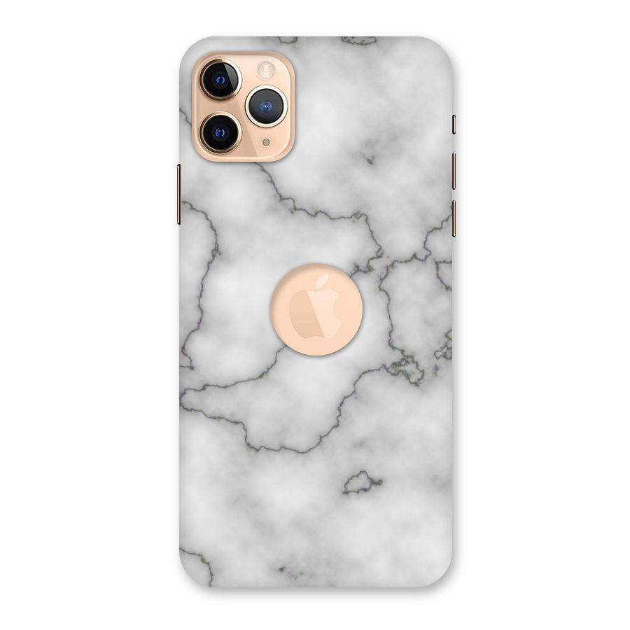 Grey Marble Back Case for iPhone 11 Pro Max Logo Cut