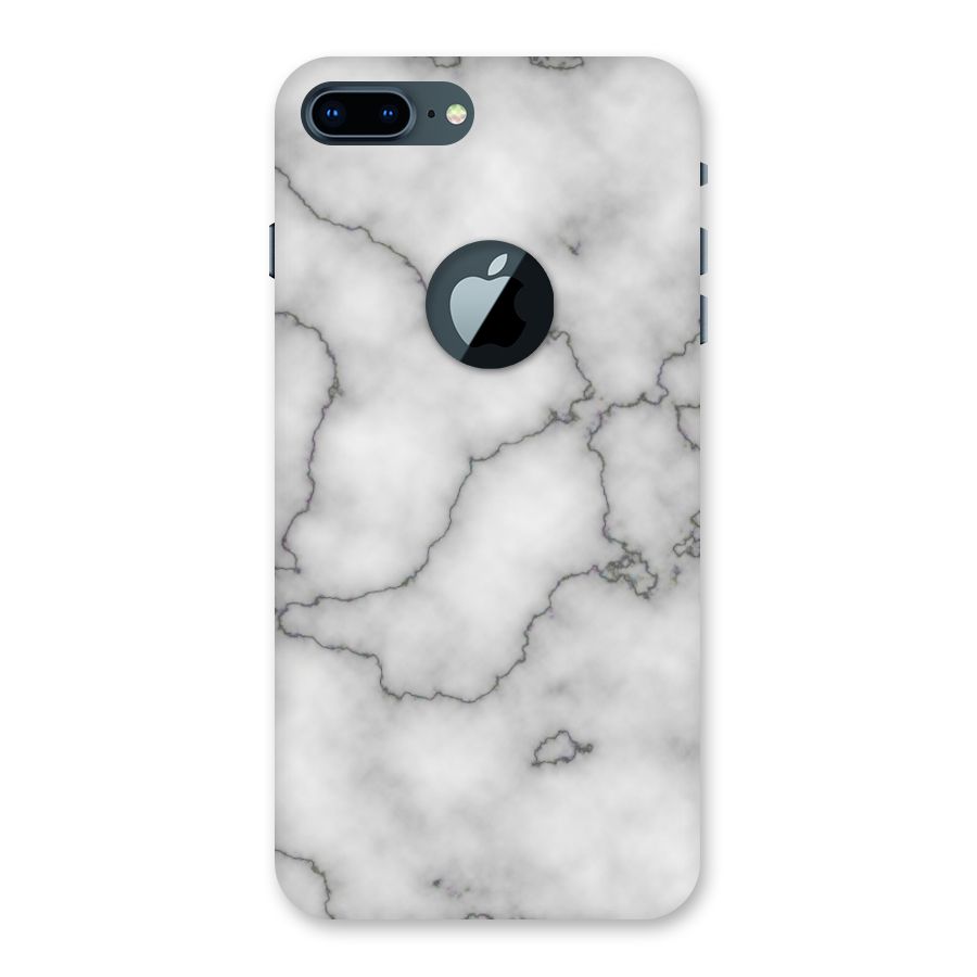 Grey Marble Back Case for iPhone 7 Plus Logo Cut