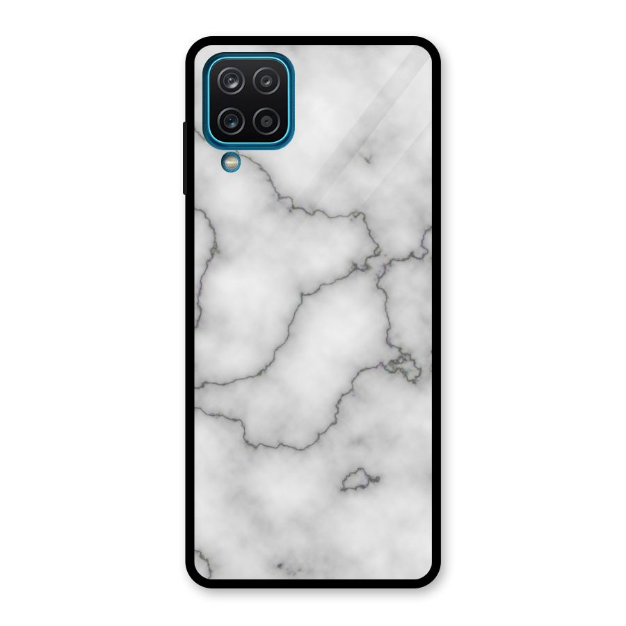Grey Marble Glass Back Case for Galaxy A12