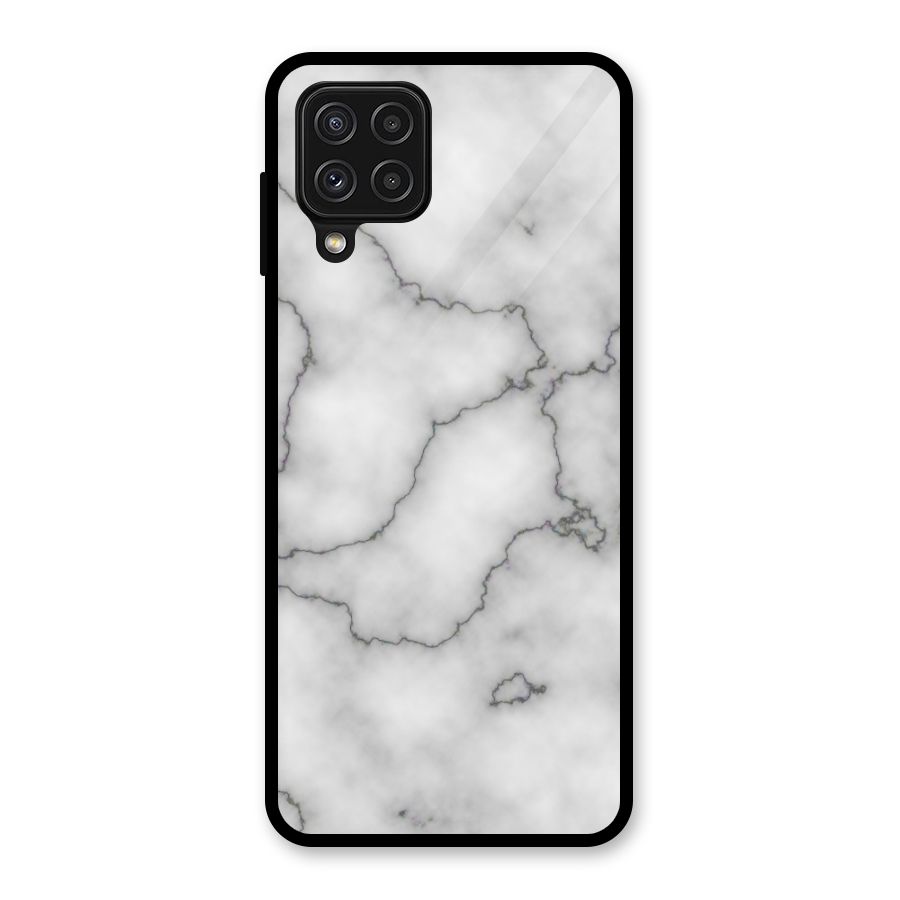 Grey Marble Glass Back Case for Galaxy A22 4G