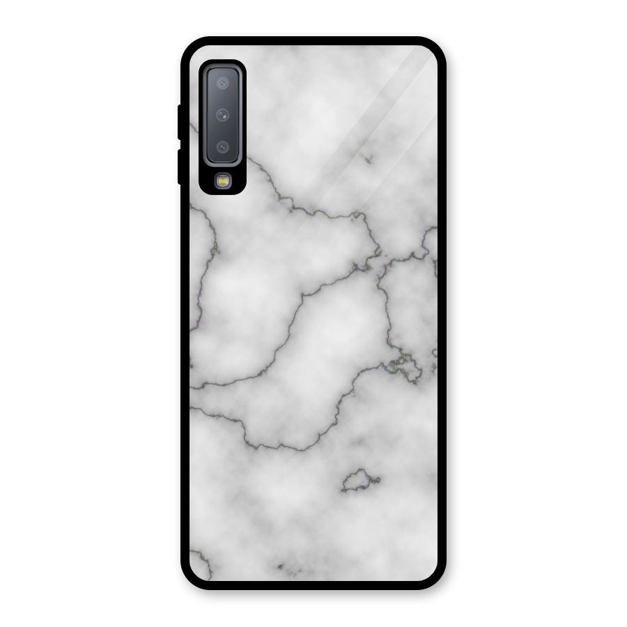Grey Marble Glass Back Case for Galaxy A7 (2018)