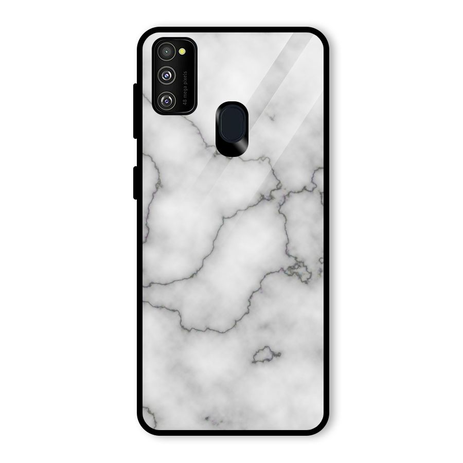 Grey Marble Glass Back Case for Galaxy M30s