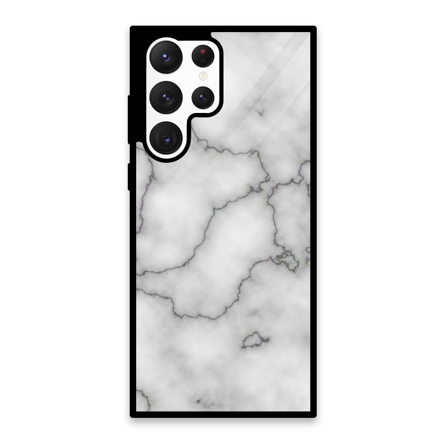 Grey Marble Glass Back Case for Galaxy S22 Ultra 5G