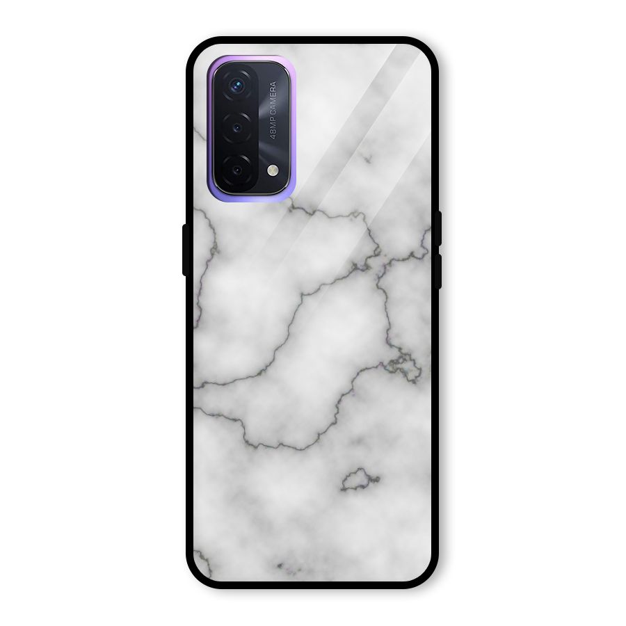 Grey Marble Glass Back Case for Oppo A74 5G