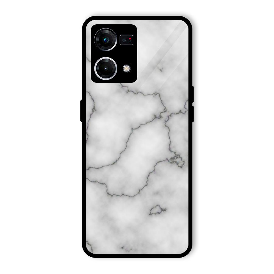 Grey Marble Glass Back Case for Oppo F21 Pro 5G