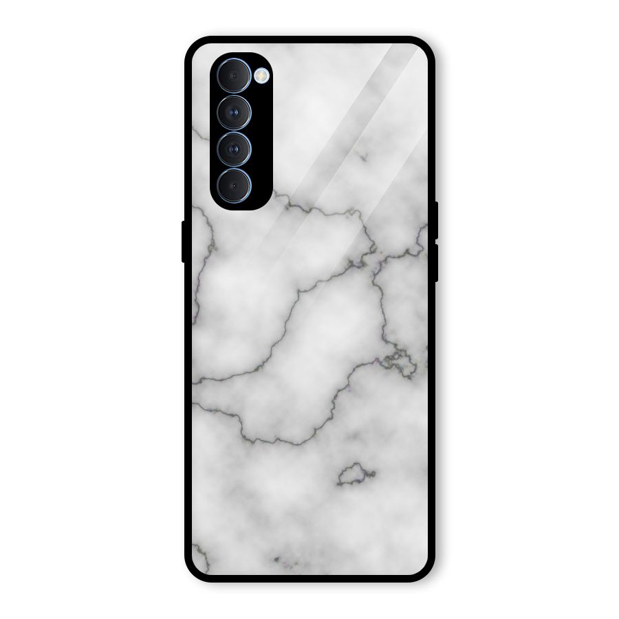 Grey Marble Glass Back Case for Oppo Reno4 Pro